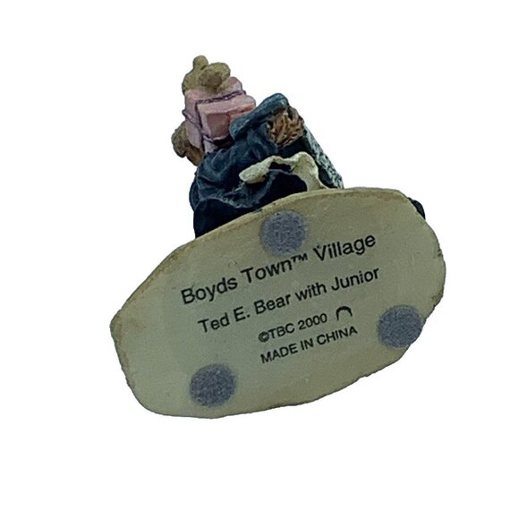 Boyds Town Village “Ted E. Bear with Junior” Figurine - 2000 - TBC Collectible - Picture 5 of 5